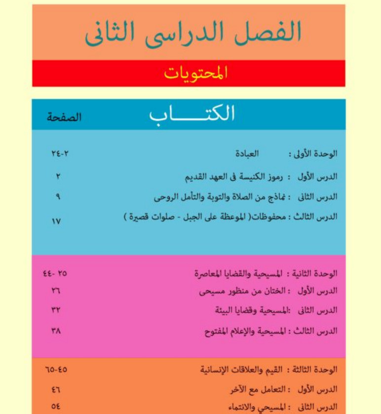 كتاب الدين المسيحى للصف الثانى الثانوى الترم الثانى pdf