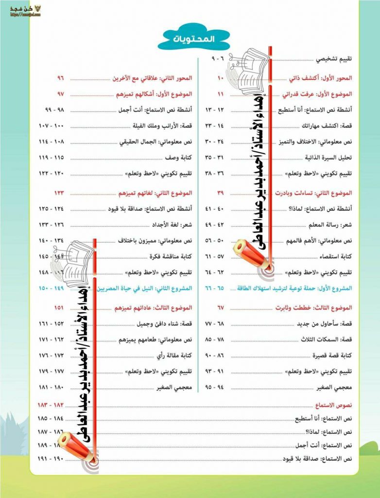 كتاب العربي خامسة ابتدائي ترم اول 2023