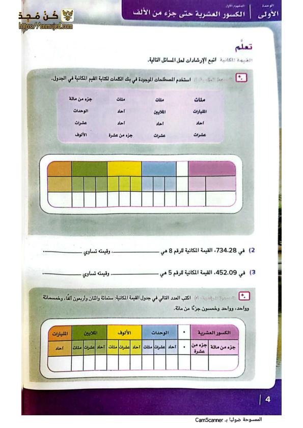 منهج الصف الخامس الابتدائي 2023 رياضيات كامل